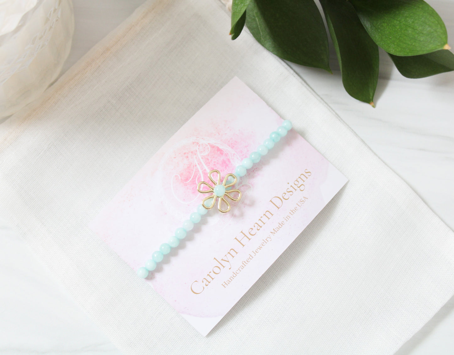 Tranquil Beaded Flower Bracelet