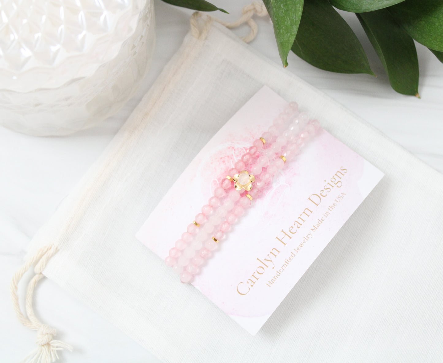 Love Rose Quartz Bracelet Stack