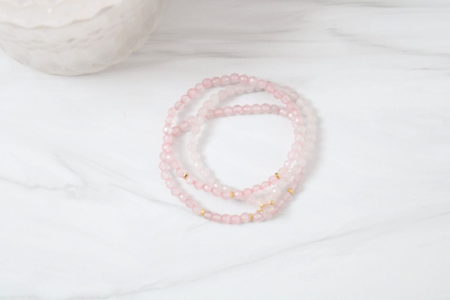 Love Rose Quartz Bracelet Stack