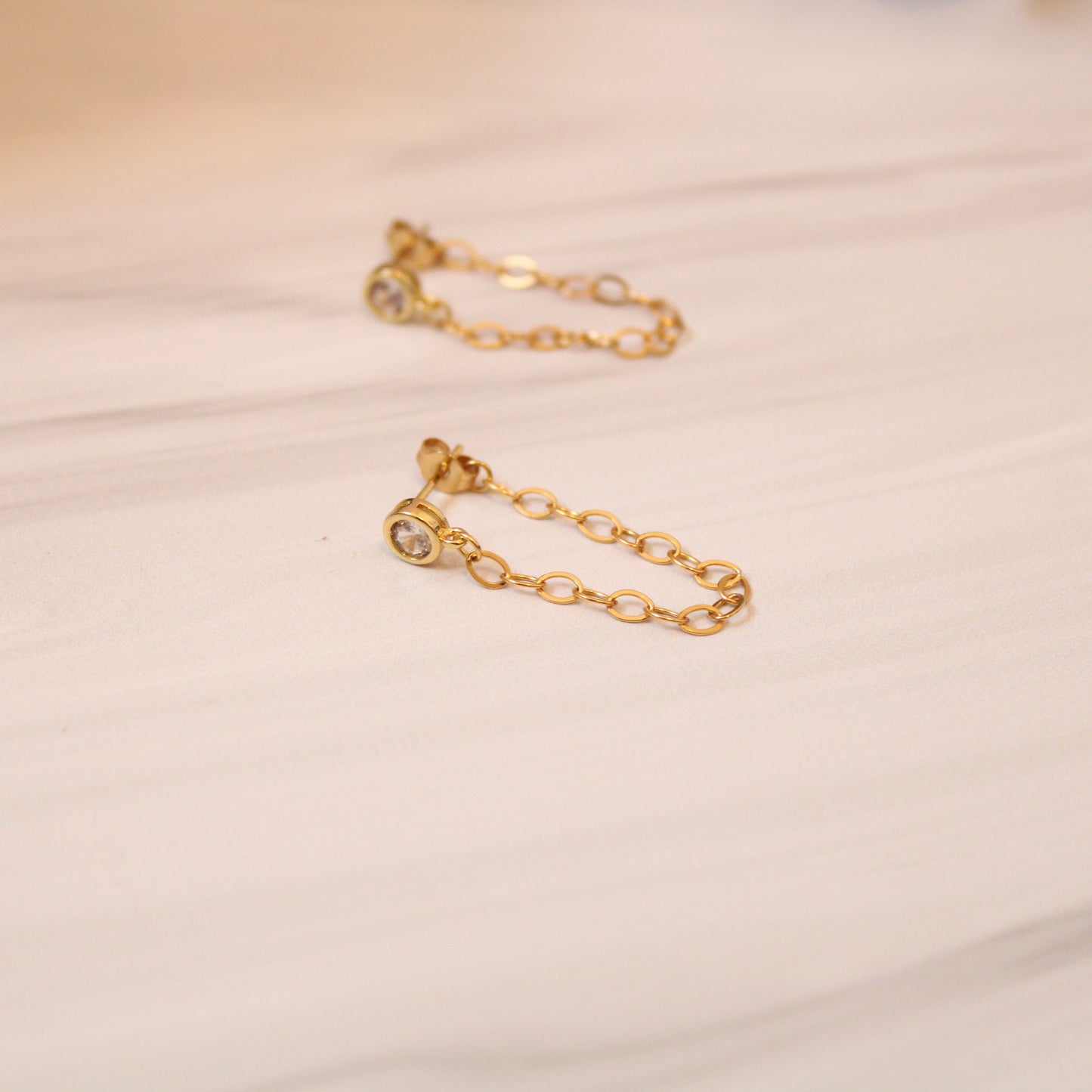 Shine Hoop Chain Earrings