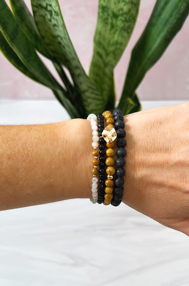 Essential Oil Grounded Bracelet Stack