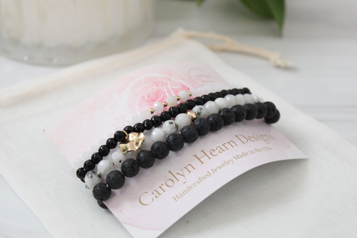 Essential Oil Intention Bracelet Stack