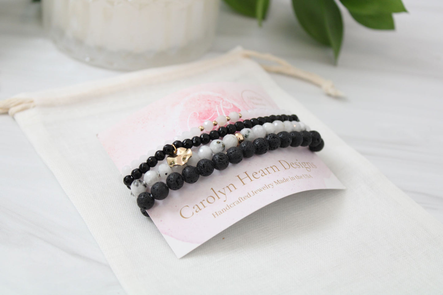 Essential Oil Intention Bracelet Stack
