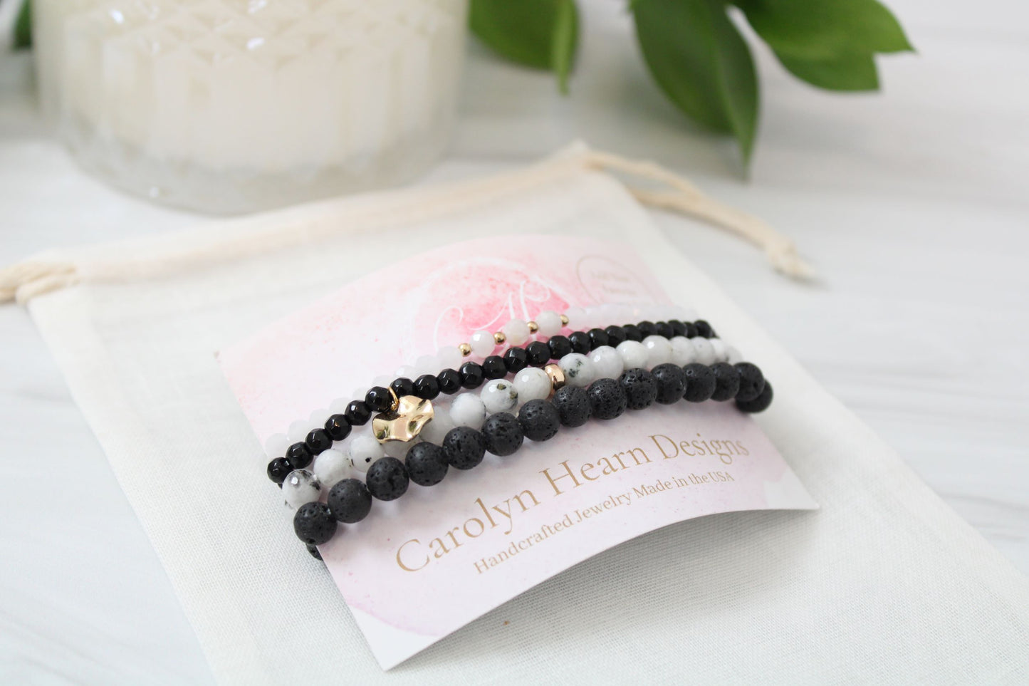 Essential Oil Intention Bracelet Stack