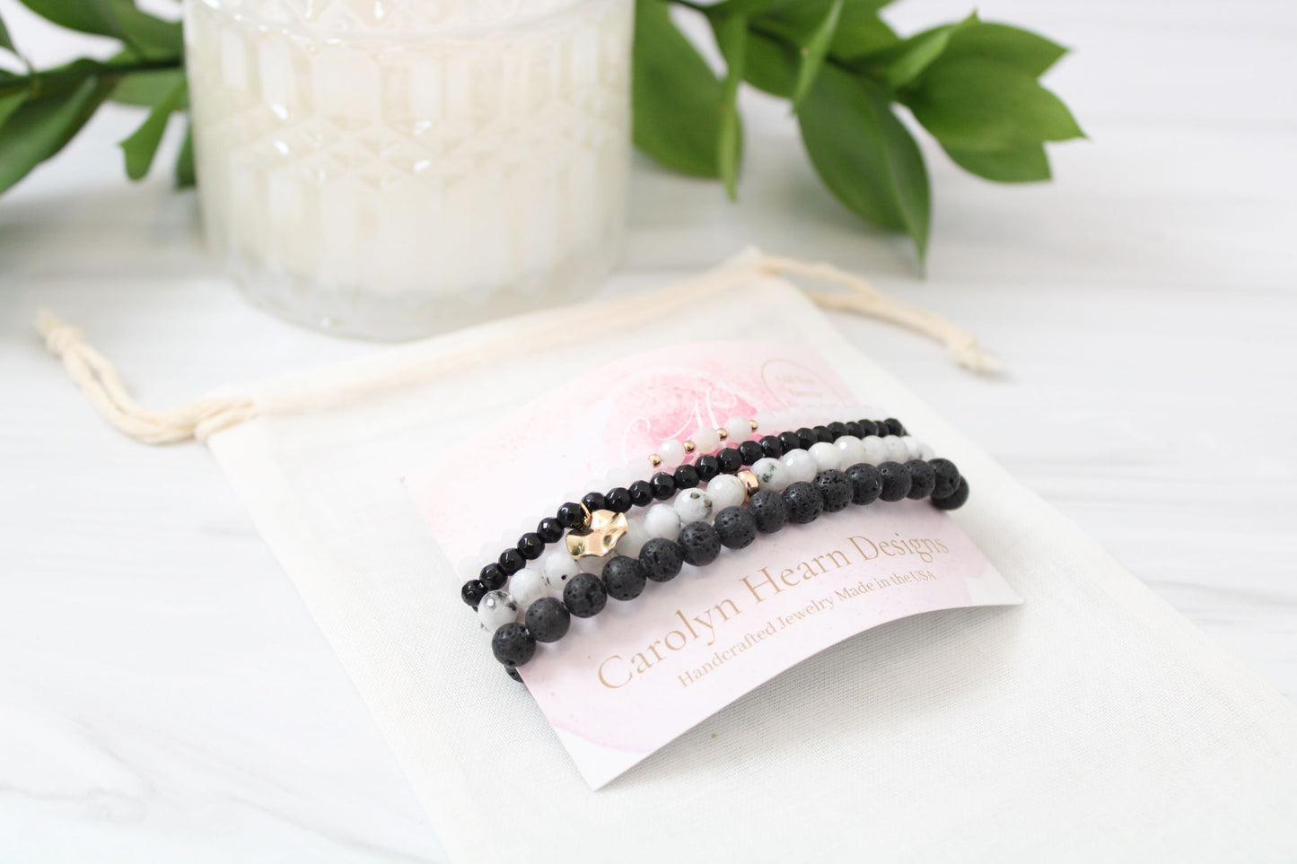 Essential Oil Intention Bracelet Stack