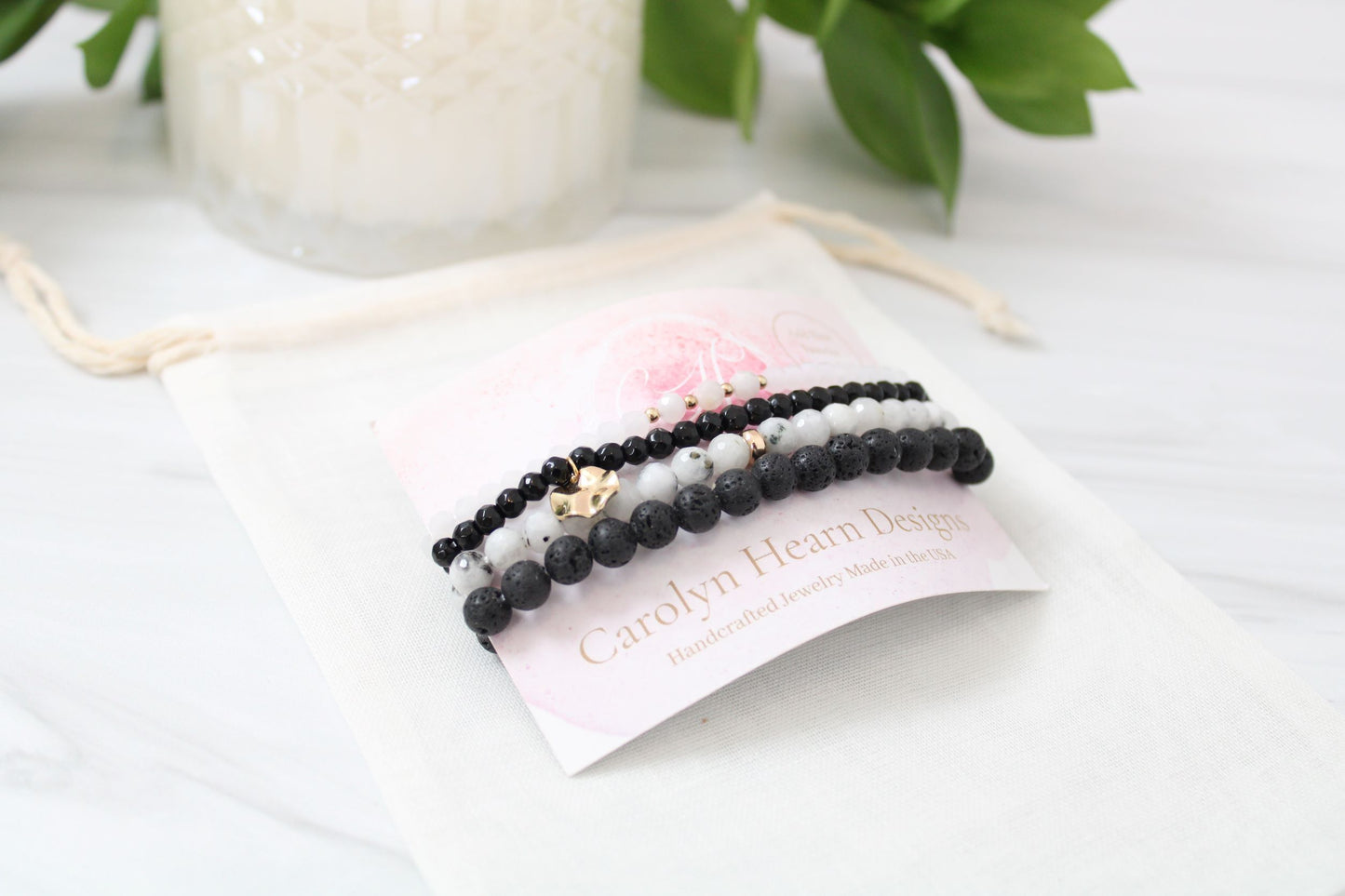 Essential Oil Intention Bracelet Stack