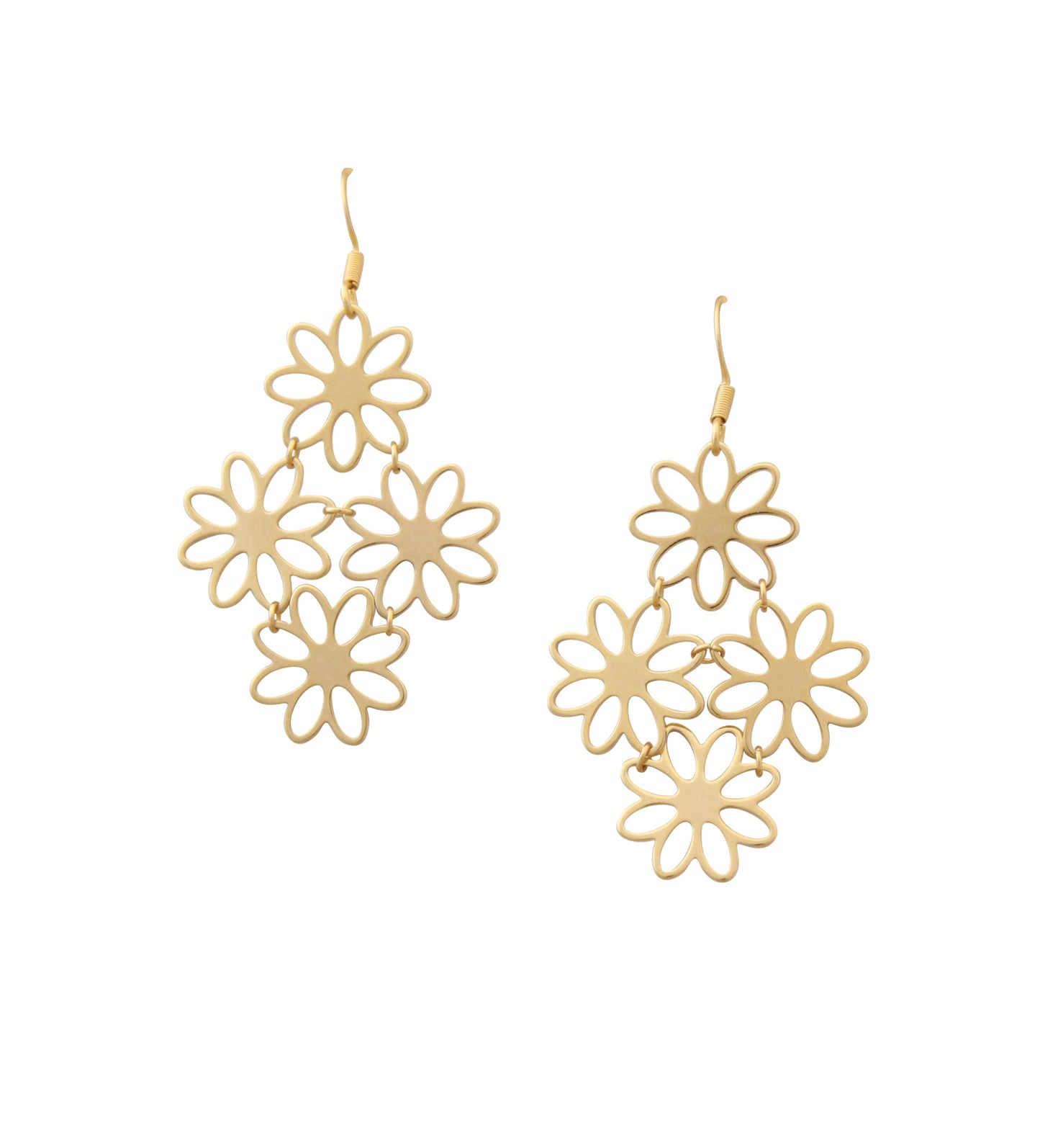 Connected Flower Chandelier Earrings