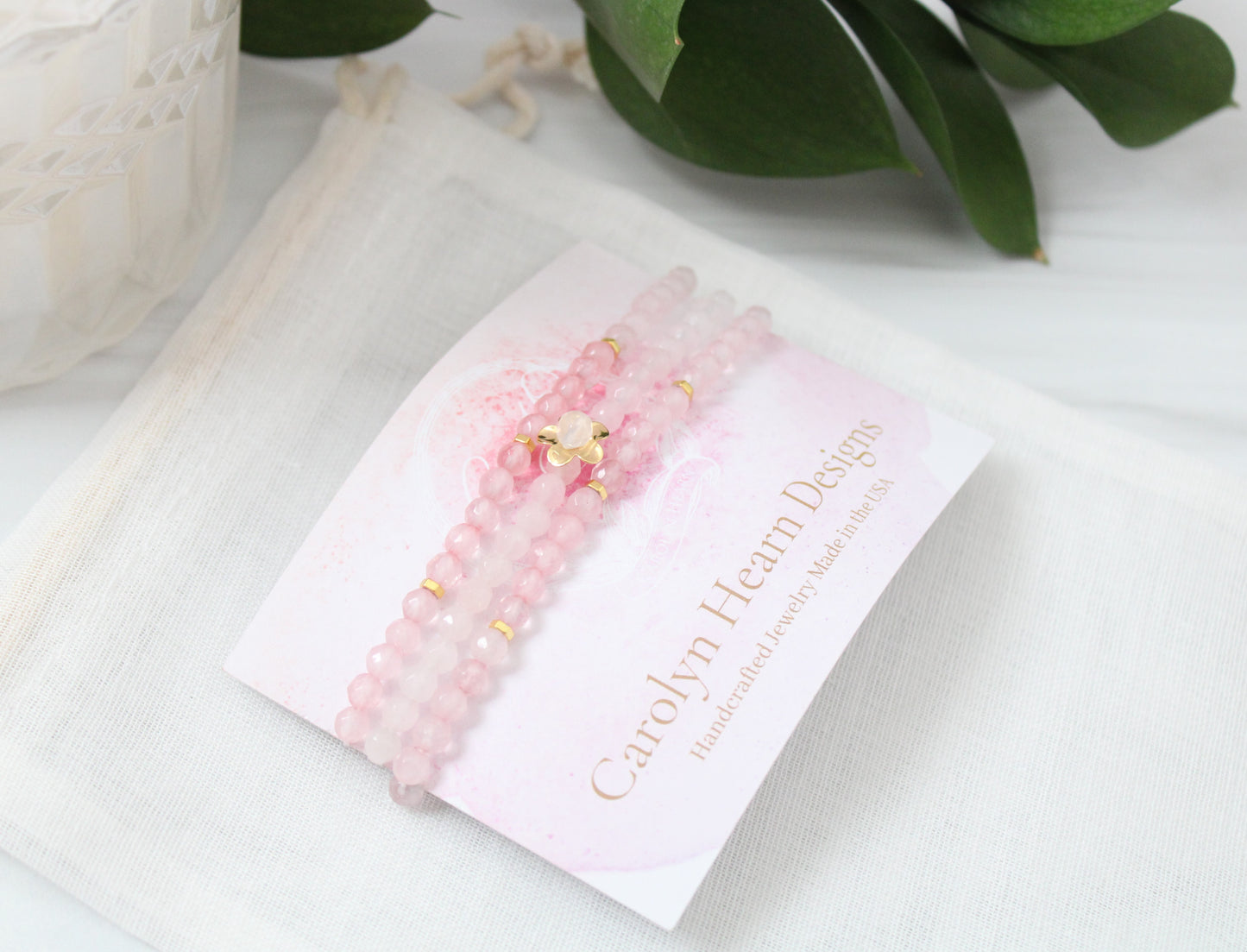 Love Rose Quartz Bracelet Stack