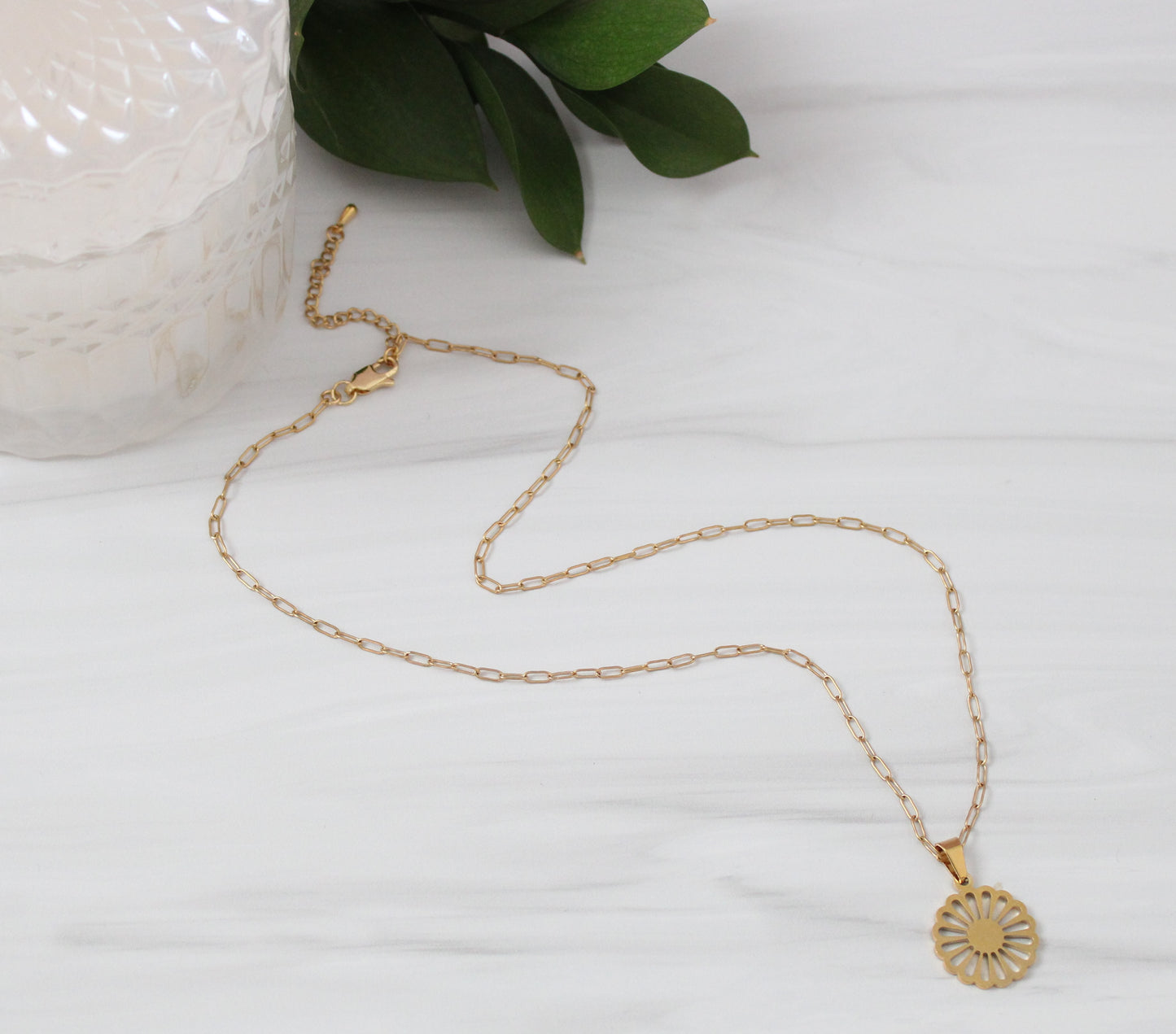 Blush Flower Necklace in Gold