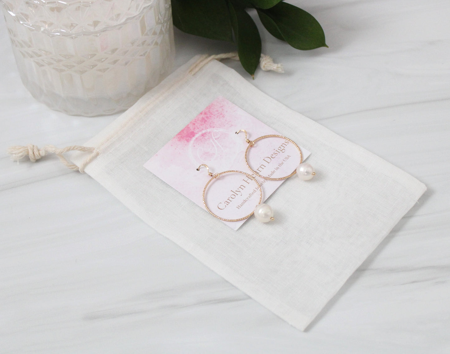 Radiant Pearl Hoop Earrings