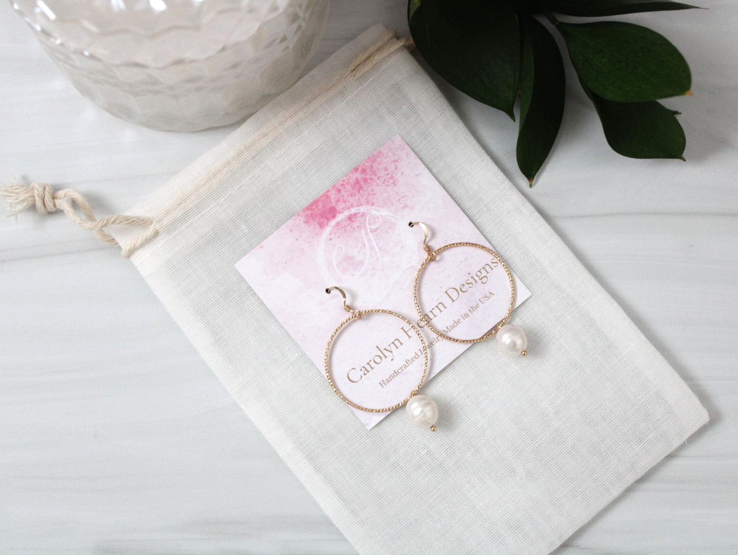 Radiant Pearl Hoop Earrings