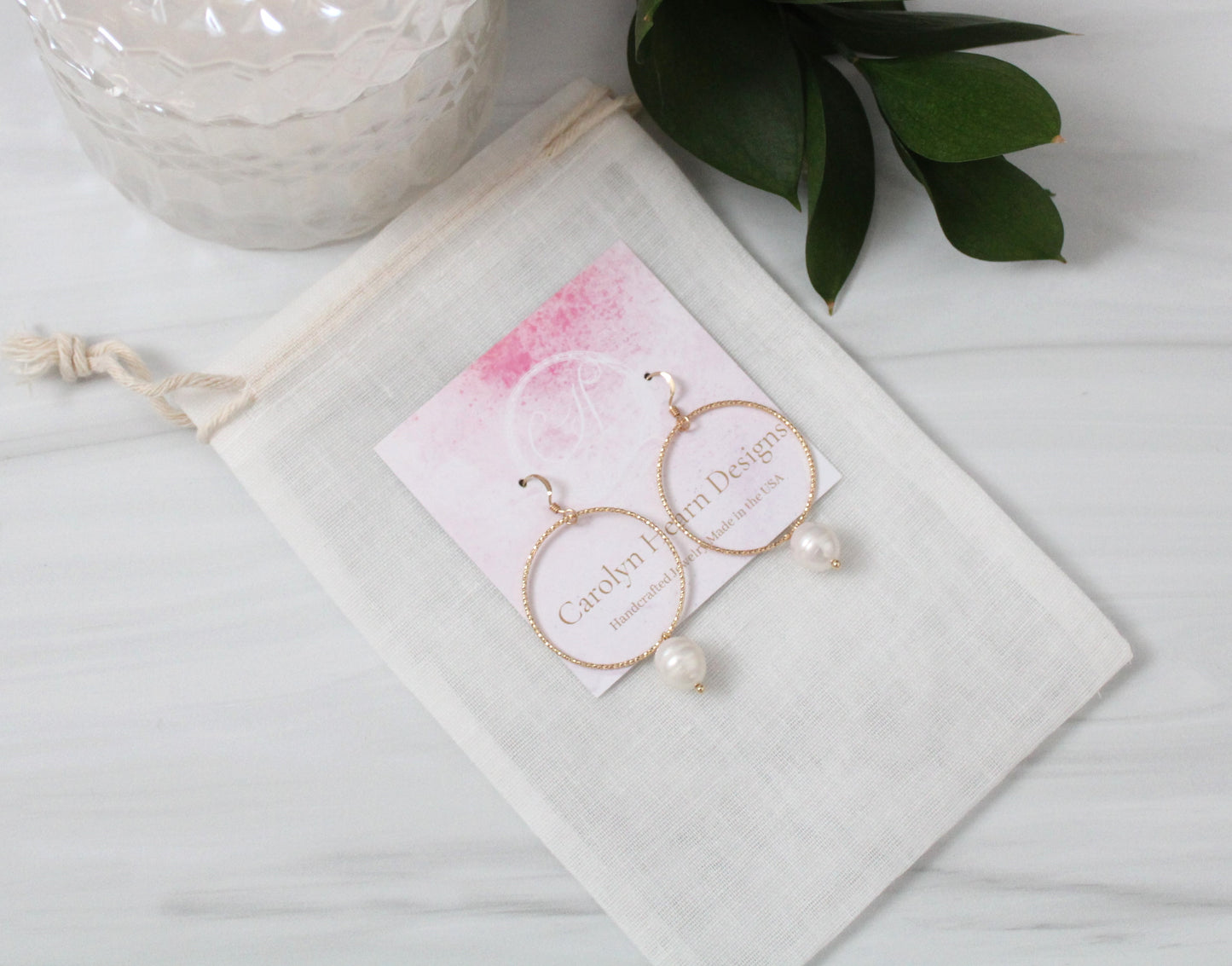 Radiant Pearl Hoop Earrings
