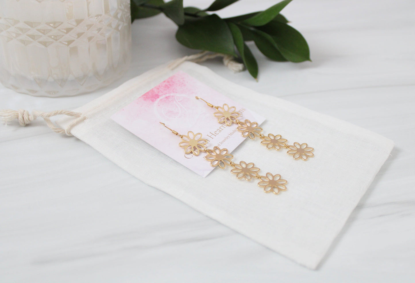Bloom Flower Dangle Earrings