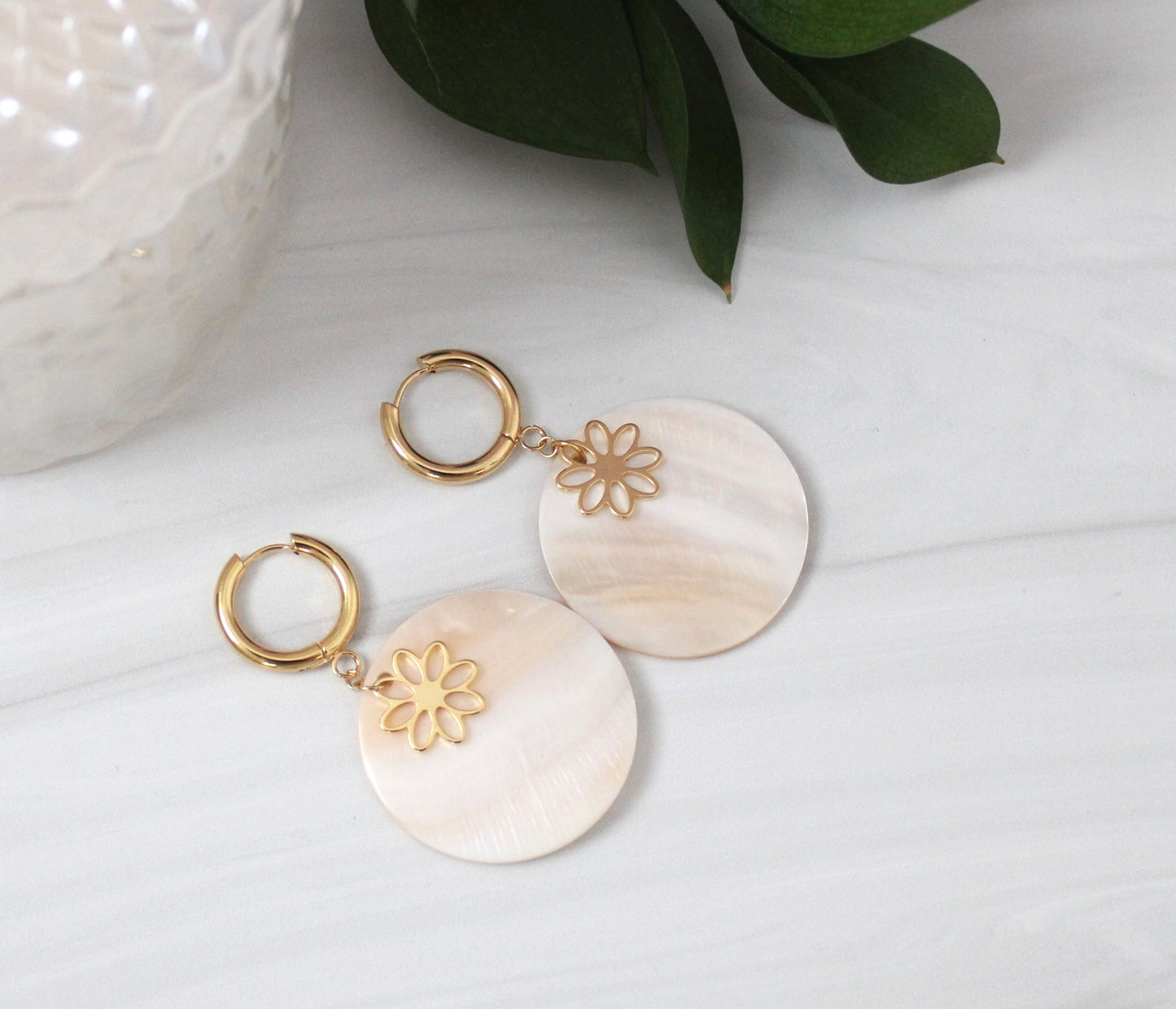 Joy Huggie Shell Earrings