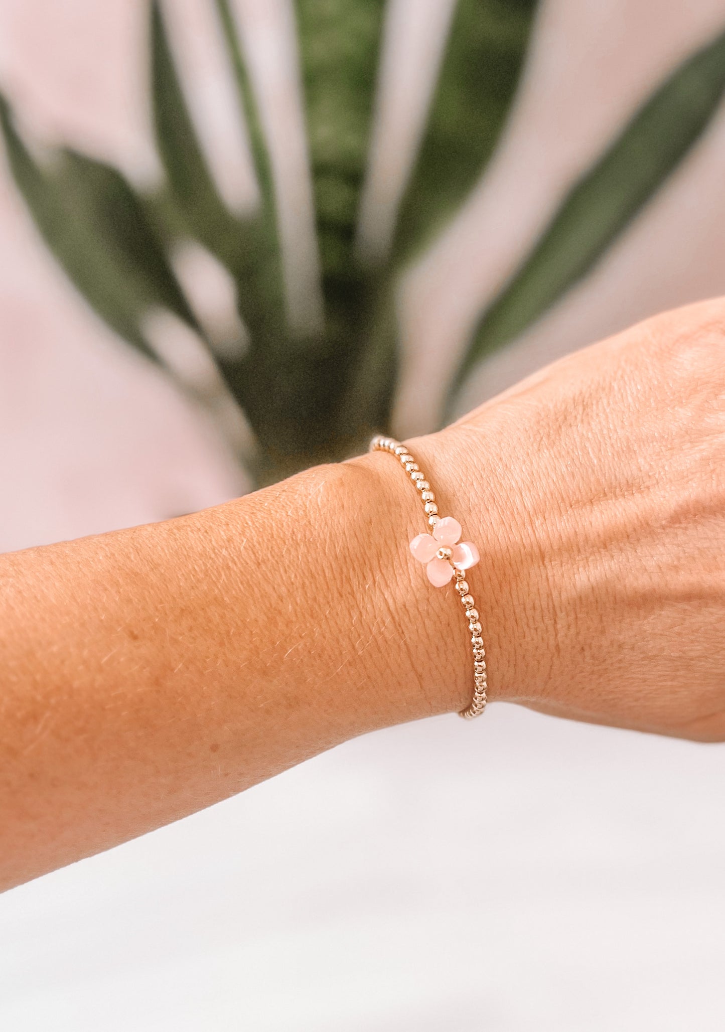 Renew Beaded Flower Bracelet