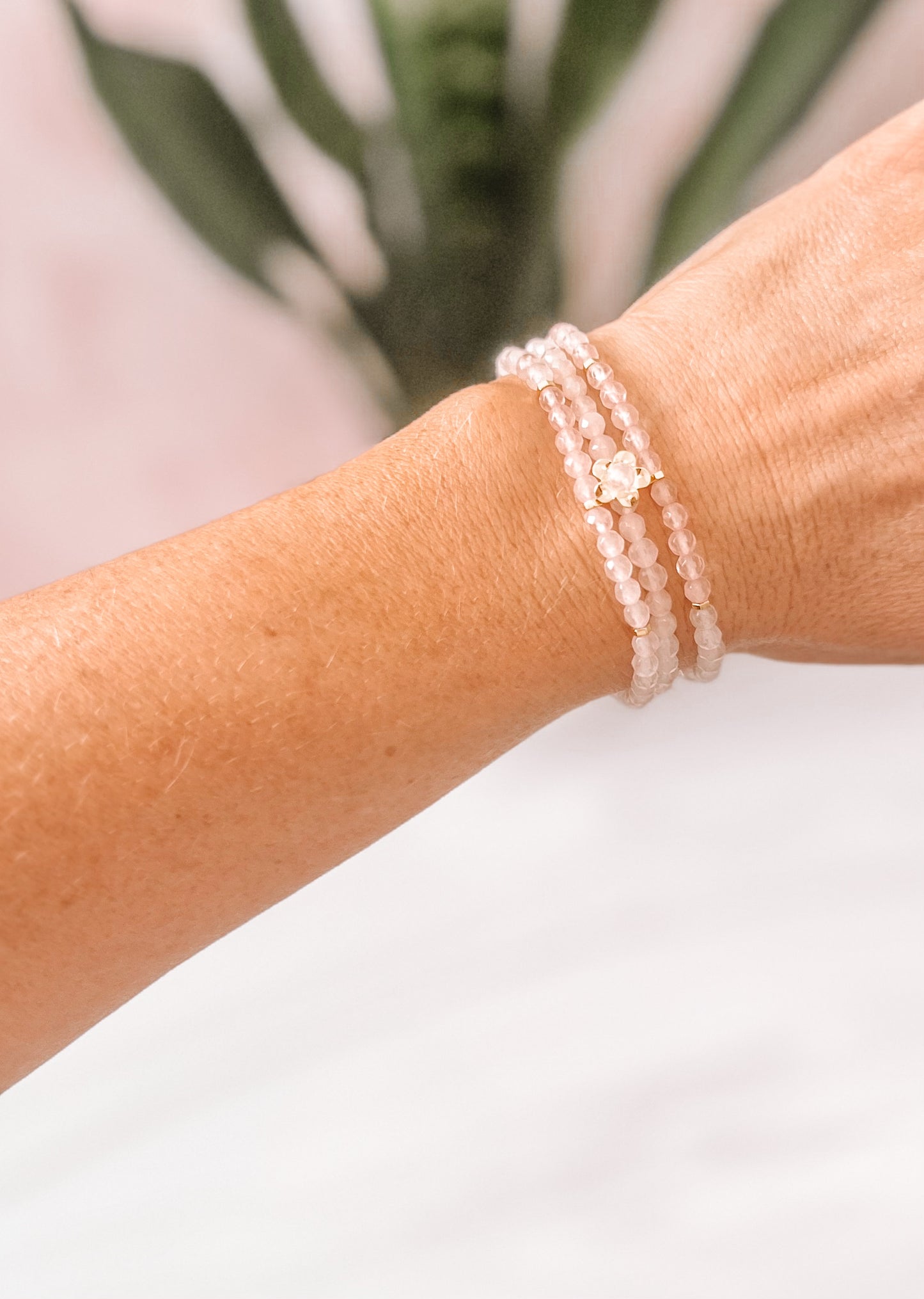 Love Rose Quartz Bracelet Stack