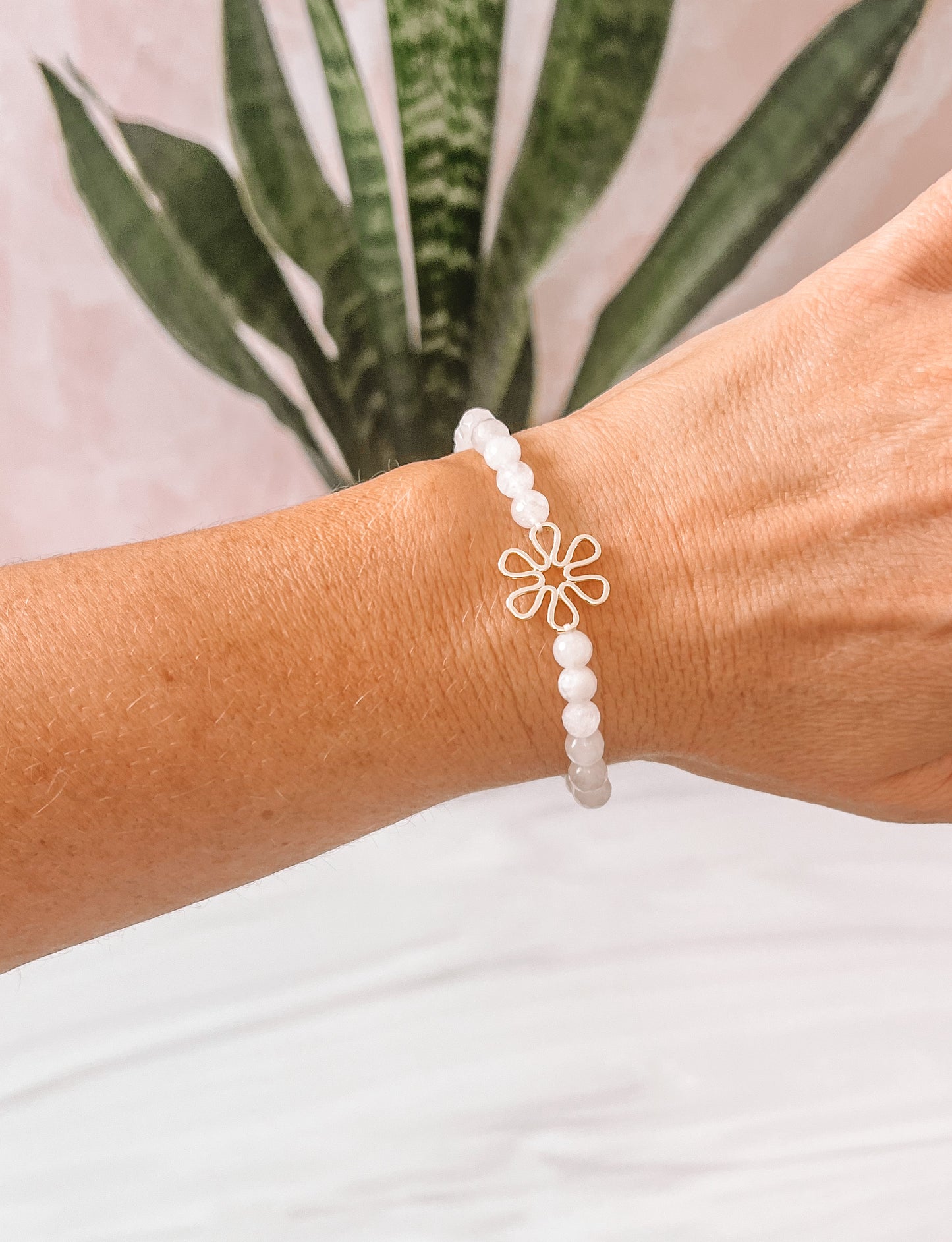 Joyful Beaded Flower Bracelet