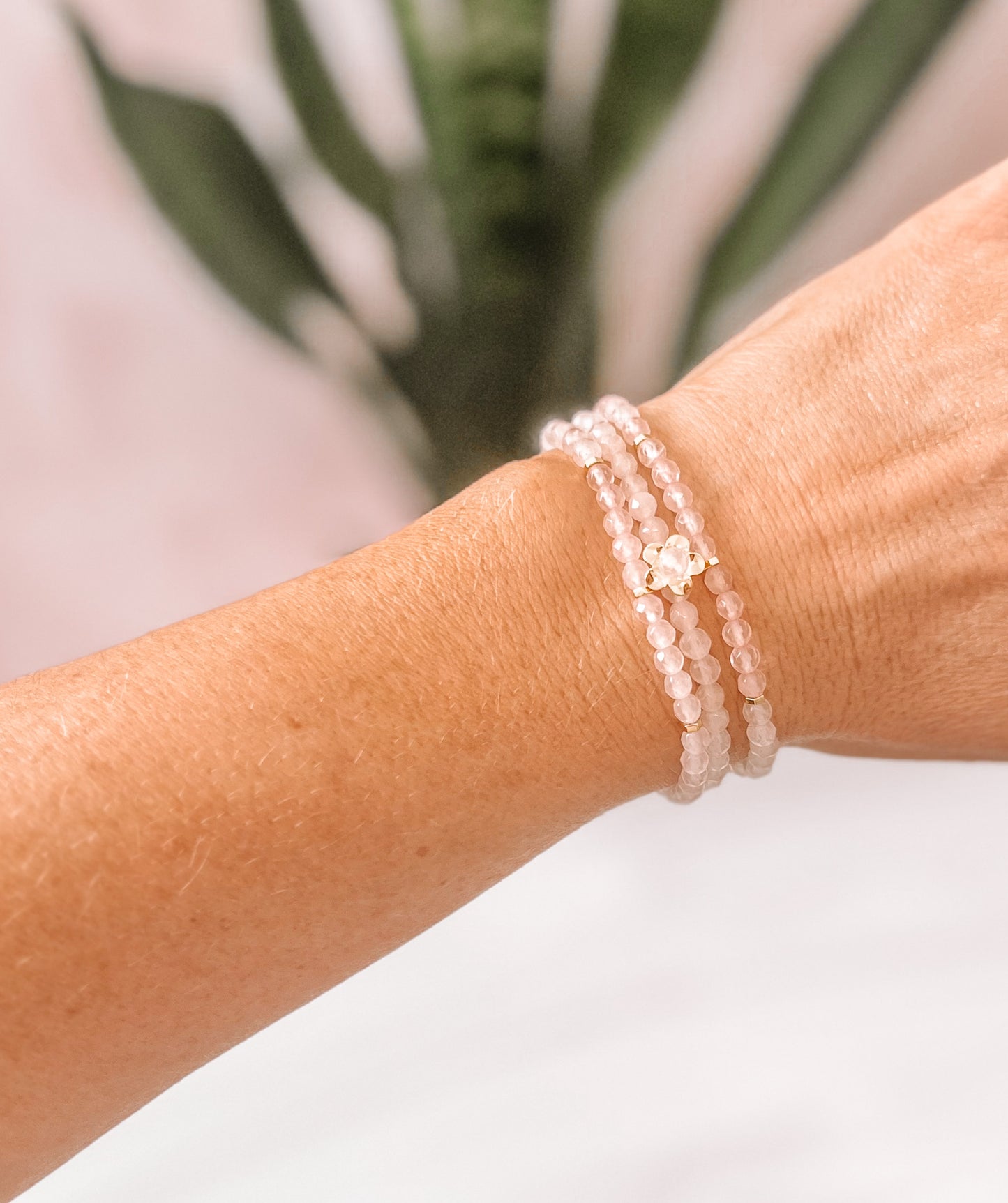 Love Rose Quartz Bracelet Stack