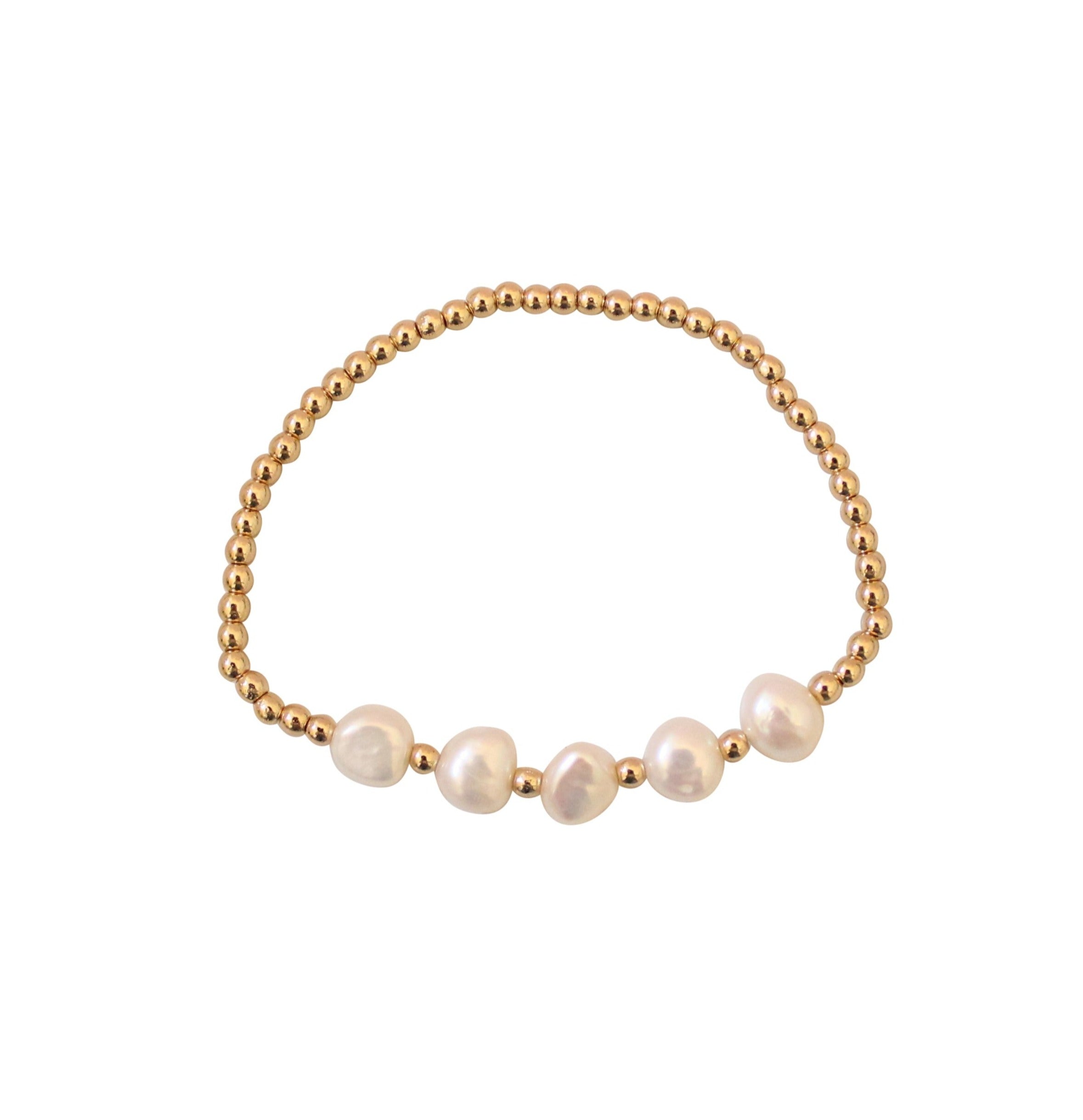 Buy 22K 916 Gold Handmade 6.5mm Elegant Pearl Bracelet Online in India -  Etsy