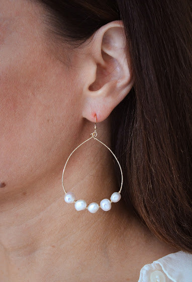 Pearl Hoop Glow Earrings